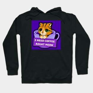 I Need Coffee Right Meow Hoodie